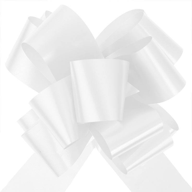 Blanc 7 m Poly Ruban Blanc Mariage Kit Voiture 3 x 50 mm assemblé Tirez Bows 