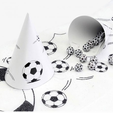 6 Chapeaux football noir et blanc