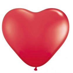 10 ballons coeurs rouges métalisés