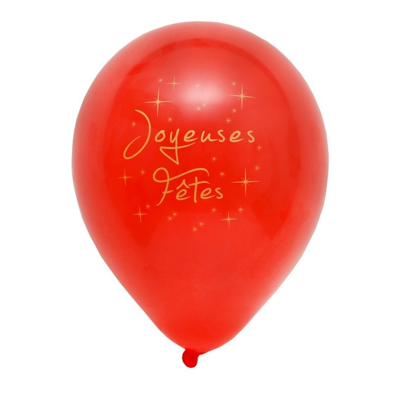8 Ballons gonflables rouge joyeuses fêtes