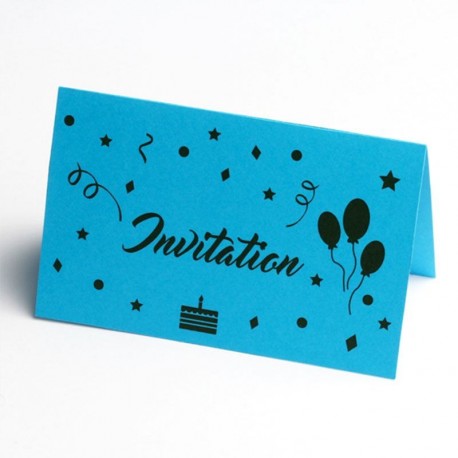 Joyeux Anniversaire invitation turquoise