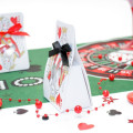 6 Contenants dragées roi de coeur thème casino