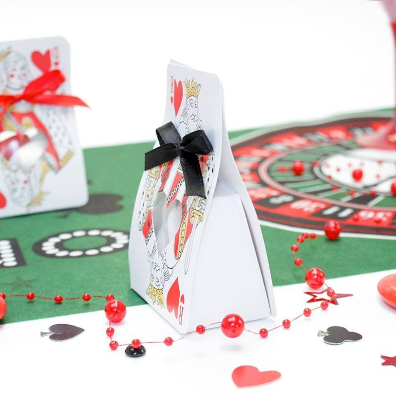 Contenant dragées roi de coeur thème casino Contenant dragées roi de coeur thème casino