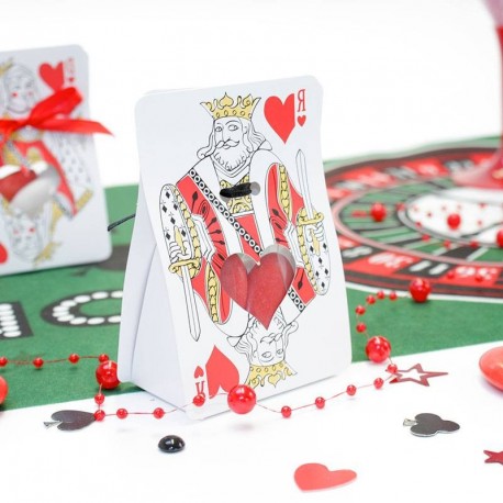 Contenant dragées roi de coeur thème casino