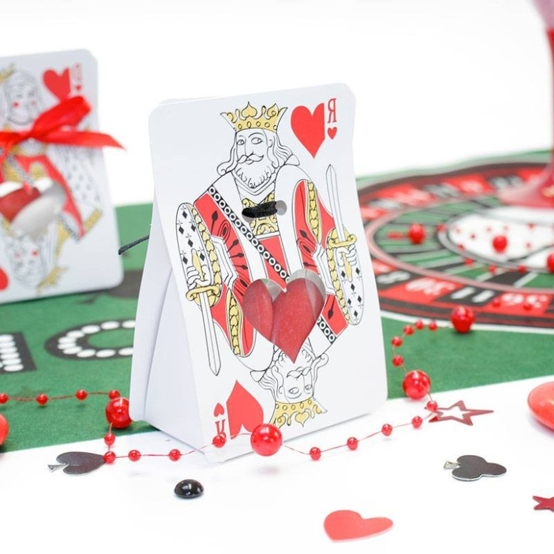 Contenant dragées roi de coeur thème casino Contenant dragées roi de coeur thème casino