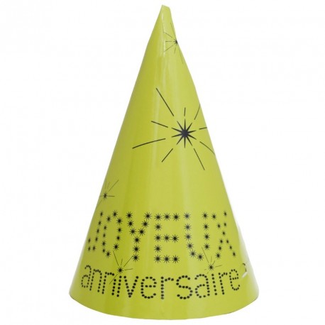 10 chapeaux cônes joyeux anniversaire 