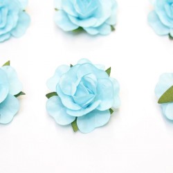 12 Roses autocollantes bleu ciel