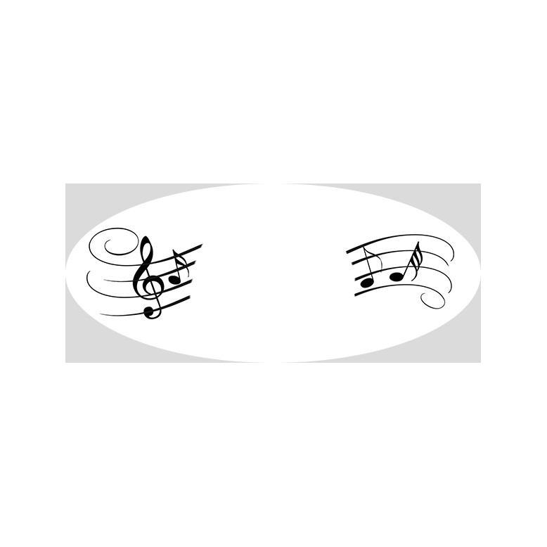 Etiquette ovale transparente Musique Etiquette ovale transparente Musique