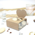 6 Coeurs à dragées Kraft avec pvc 6 Coeurs à dragées Kraft avec pvc