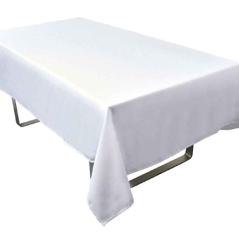 Tissu - Blanc Anti Taches 100% Polyester 350x150cm Infroissable Nappe de Noel Blanche Père Noel rectangulaire Rectangulaire