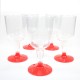 5 Verres à vin rouges en plastique jetable