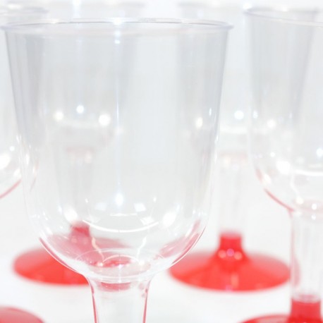 5 Verres à vin rouges en plastique jetable