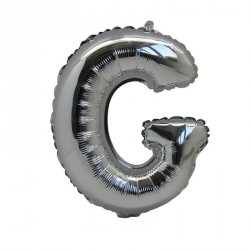Ballon Lettre G métal argenté 36cm