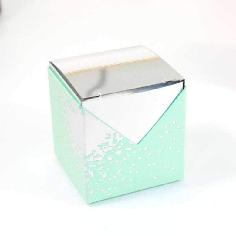 10 Cubes à dragées Argenté miroir