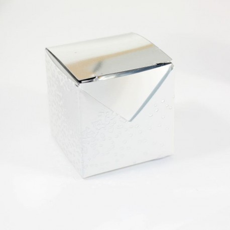 10 Cubes à dragées Argenté miroir