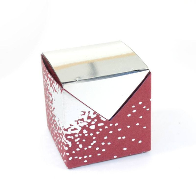 10 Cubes à dragées Argenté miroir