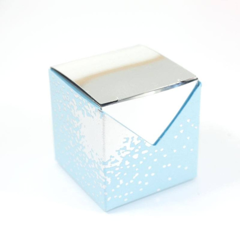 10 Cubes à dragées Argenté miroir