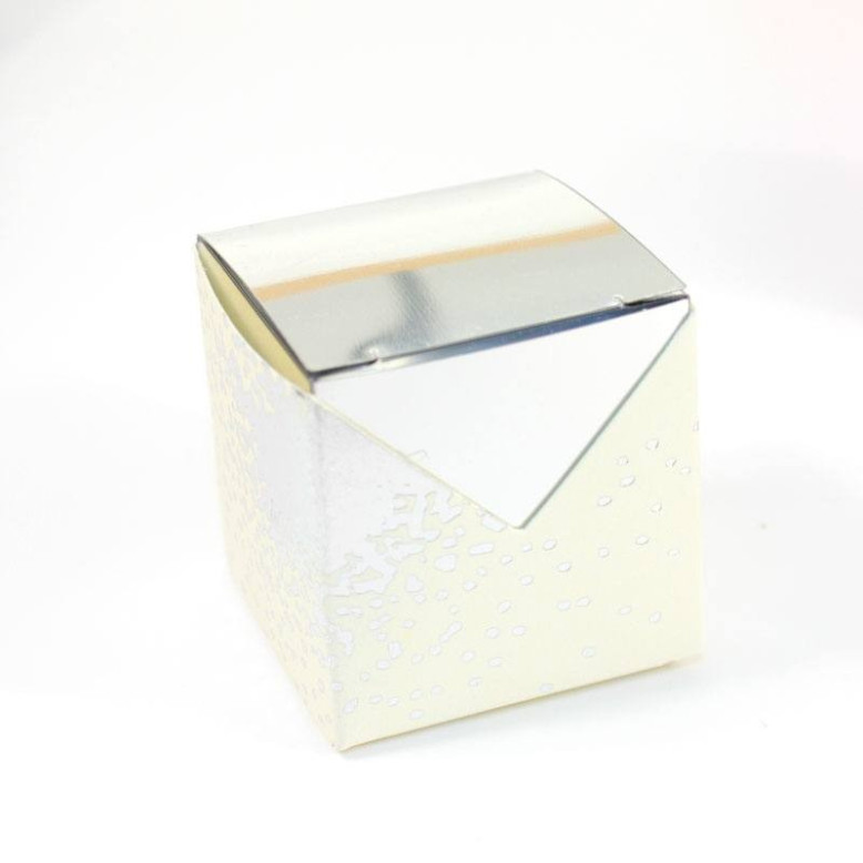10 Cubes à dragées Argenté miroir
