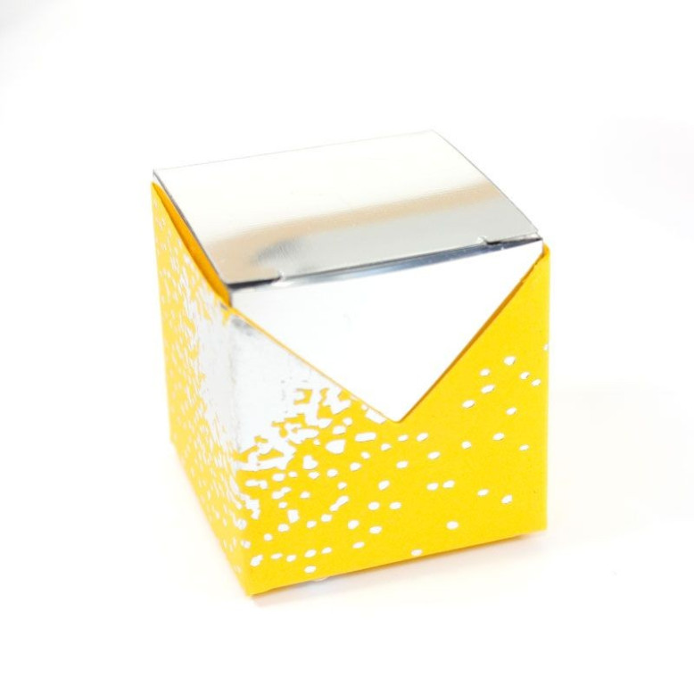 10 Cubes à dragées Argenté miroir