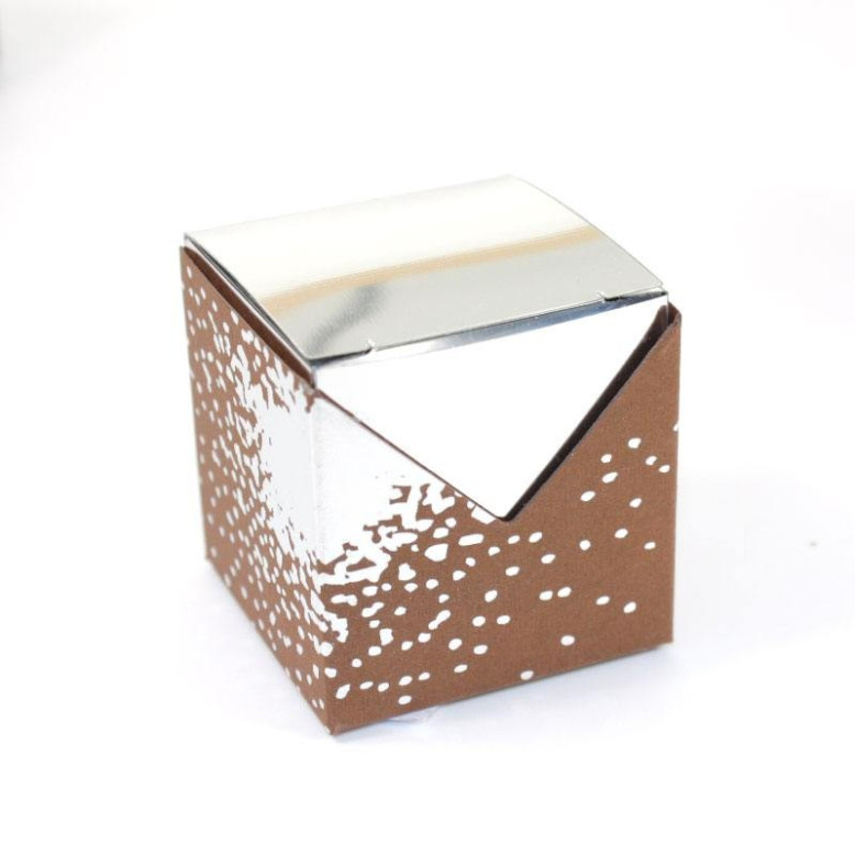 10 Cubes à dragées Argenté miroir