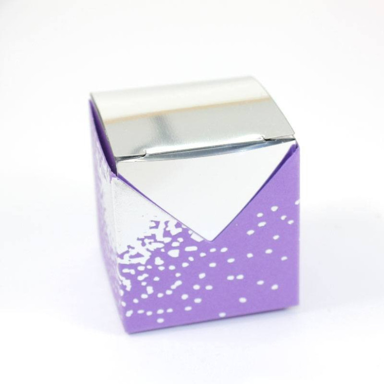 10 Cubes à dragées Argenté miroir