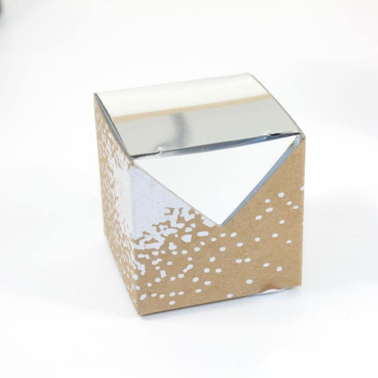 10 Cubes à dragées Argenté miroir