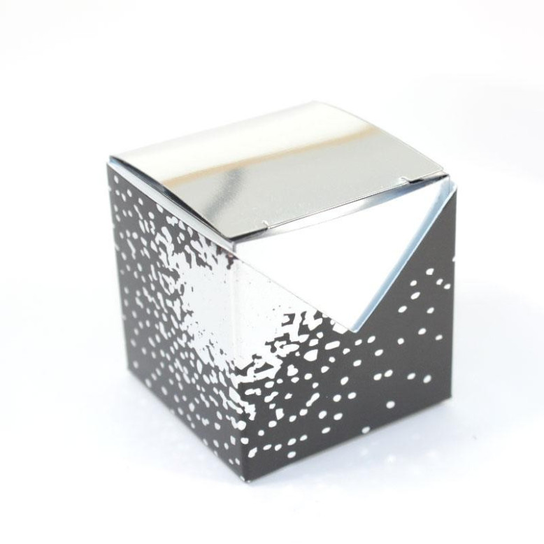 10 Cubes à dragées Argenté miroir
