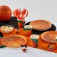 10 Assiettes Basketball jetables pour une table originale