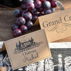10 marque place viticole "Grand Cru" pouvant servir de souvenir à vos convives