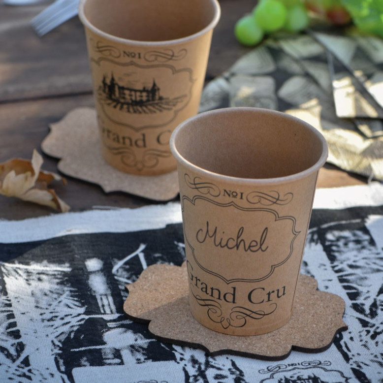 4 sous verre liège viticole "Grand Cru" pour rappeler le bouchon des bouteilles de vin 4 sous verre liège viticole "Grand Cru" pour rappeler le bouchon des bouteilles de vin