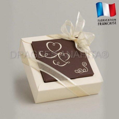 Contenant à dragées thème ivoire chocolat contenant à dragées mariage