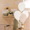 8 Ballons Joyeux Anniversaire blanc et or