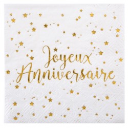 Urne en papier Joyeux Anniversaire Or Rose/Blanc : Accessoires anniversaire  sur Sparklers Club