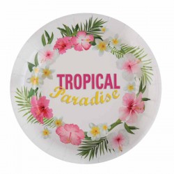10 Assiettes thème Tropical, très résistantes et pratiques