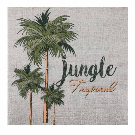 20 Serviettes thème Jungle, en papier 3 plis très résistant
