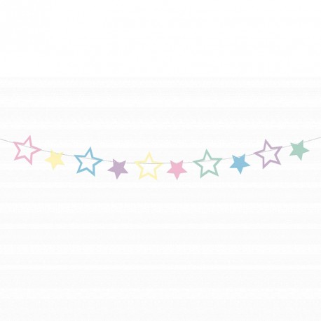 Guirlande étoile thème Licorne. Aux étoiles de multiples couleurs.