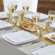 5 Assiettes blanches bord argenté gourmet s'accordent bien avec toutes les décorations de tables imaginables.