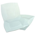 5 Assiettes blanches réutilisables bord argenté