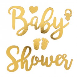 Baby Shower Or autocollant pour une décoration unique des contenants.