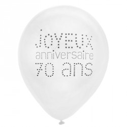 8 Ballons Anniversaire 70 ans décoratifs et créateurs d'ambiance.