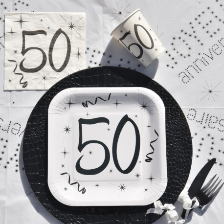 10 Gobelets Anniversaire 50 ans à combiner avec d'autres produits du même thème.
