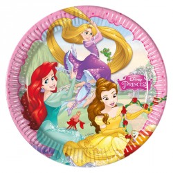 8 Assiettes assorties Princesses Disney. 3 princesses dans une seule assiette.