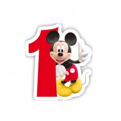 Bougie Mickey Chiffre 1 pour marquer le premier anniversaire de votre bambin.