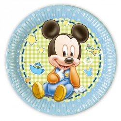 8 Assiettes Baby Mickey 23 cm pratiques, très résistantes, au design soigné.