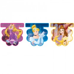 Guirlande Princesses Disney à suspendre avec 3 silhouettes de princesses différentes.
