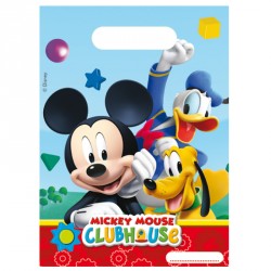 6 Sacs cadeaux Mickey pour suprendre agréablement les petits invités.