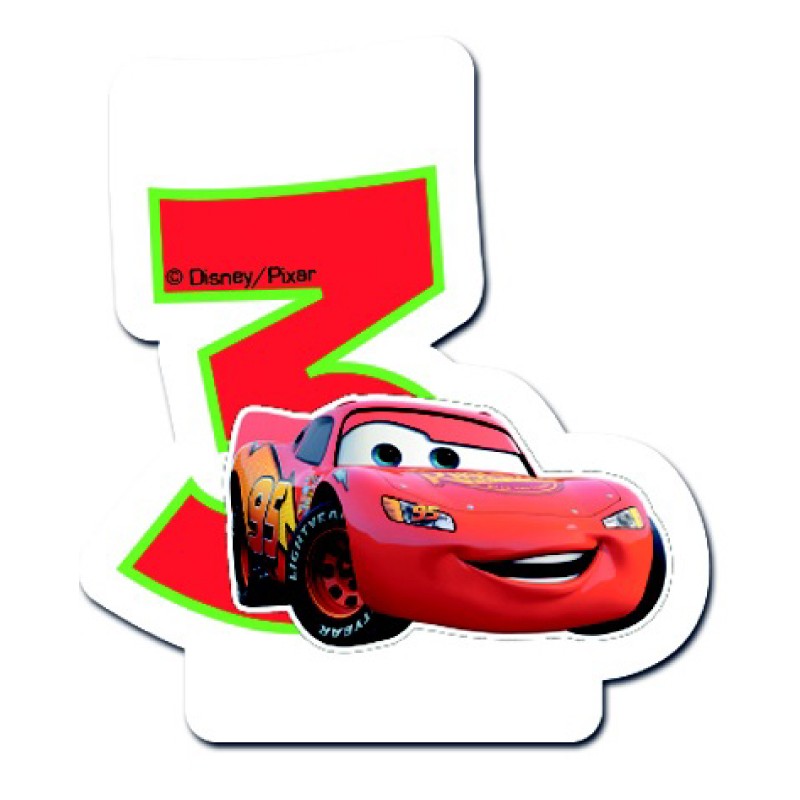 Bougie Cars 3D (9 cm) pour l'anniversaire de votre enfant - Annikids