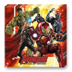 16 Serviettes Avengers en papier très résistantes et décoratives.