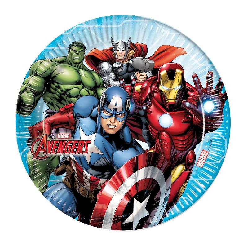 8 Assiettes Avengers 23cm super héros Anniversaire – Dragées Anahita.
