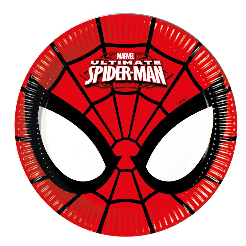 Kit Anniversaire Spiderman pour 8 enfants ( 8 assiettes, 20 serviettes, 8  gobelets )
